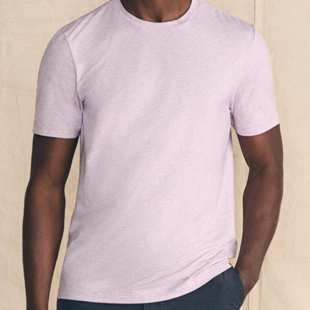 Faherty Movement Short Sleeve T-shirt Lavender Heather Mens Size XS